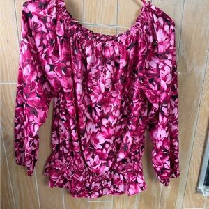 Michael Kors Pink Floral Blouse